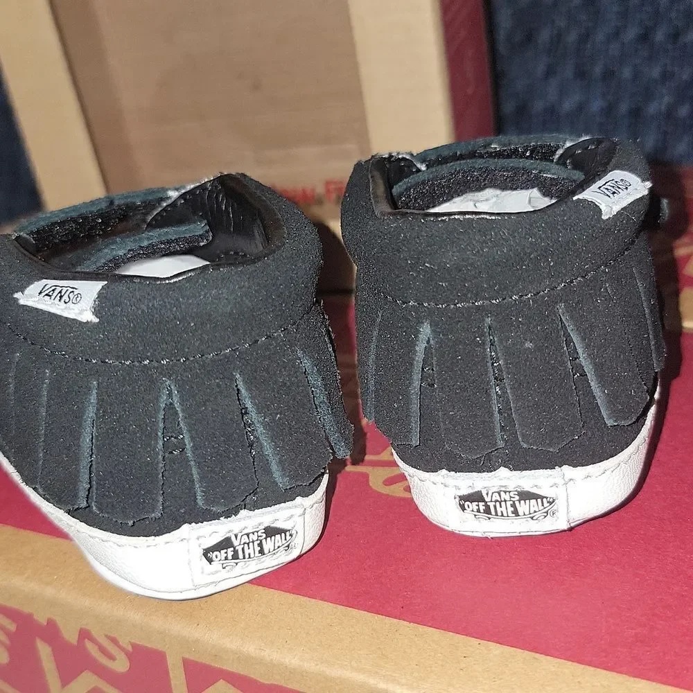New Vans Chukka V Moc Moccasin Crib Shoes Soft Bottom Fringe Size 3 • 3-6 month